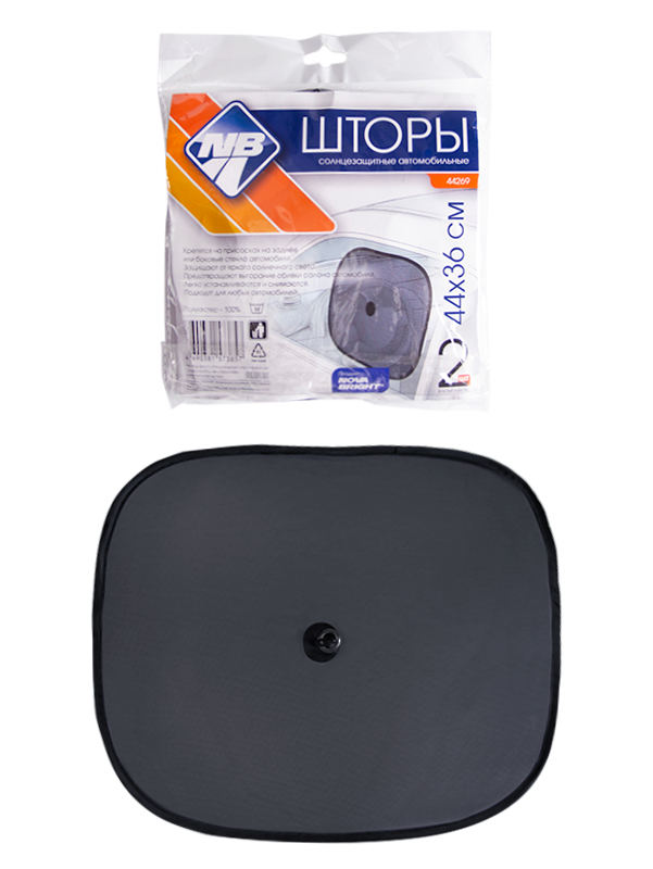 Штора солнцезащитная "Nova Bright" на присосках, для боковых стекол, с рисунком, 44х36см (2шт) Штора солнцезащитная "Nova Bright" на присосках, для боковых стекол, с рисунком, 44х36см (2шт)