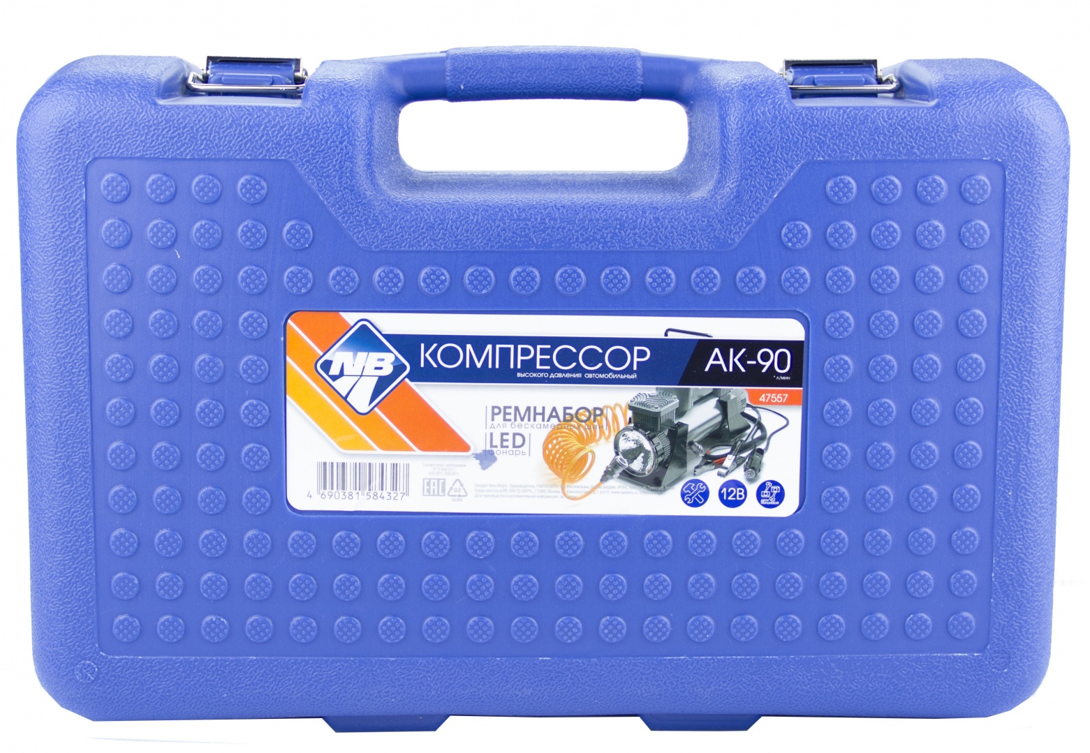 Компрессор "Nova Bright" АК-85L двухпоршневой, до 85 л/мин., 150 PSI, 12В, металлический корпус, в сумке Компрессор "Nova Bright" АК-85L двухпоршневой, до 85 л/мин., 150 PSI, 12В, металлический корпус, в сумке